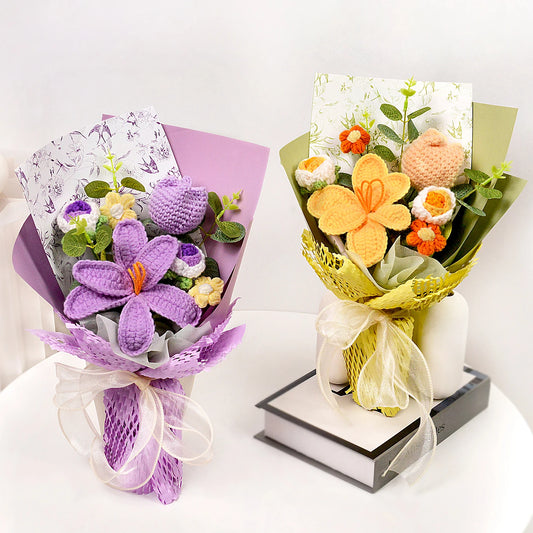 Charming Handmade Crochet Tulip Bouquet - Perfect for Any Occasion including Birthdays, Christmas, Mother's Day, and more!