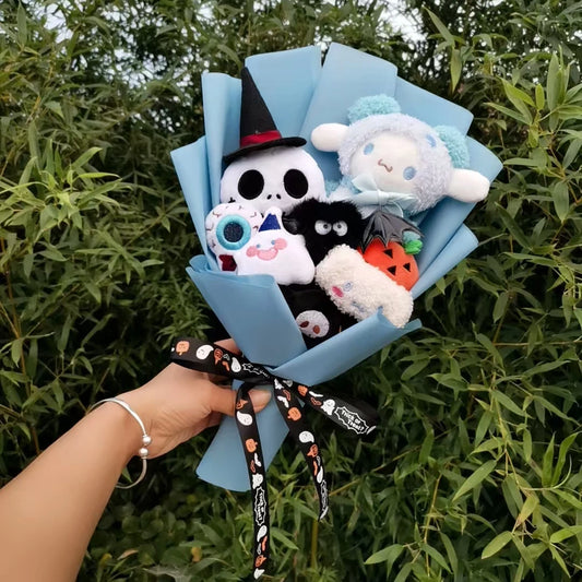 Adorable Hellokitty Halloween Cinnamoroll Kuromi Ghost Plush Bouquet - Perfect Gift for Kids on Valentine's Day and Christmas!