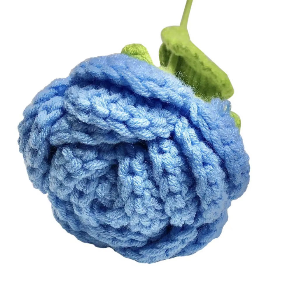 Enchanting 6-Piece Multi-Color Knitted Rose Bouquet - Forever Blooming Hand-Knitted Floral Elegance for Every Occasion