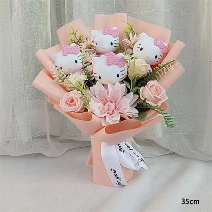 Charming Anime Hello Kitty Plush Bouquet – Perfect Gift for Valentine's Day, Weddings, and Christmas!