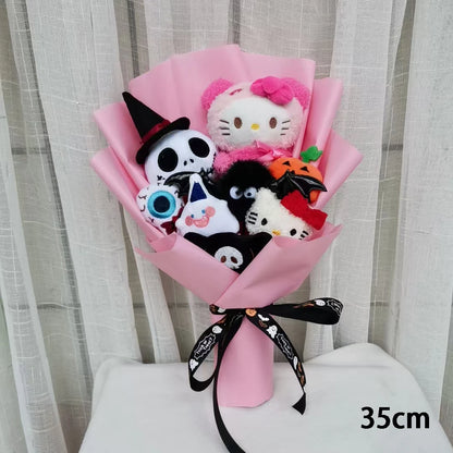 Adorable Hellokitty Halloween Cinnamoroll Kuromi Ghost Plush Bouquet - Perfect Gift for Kids on Valentine's Day and Christmas!