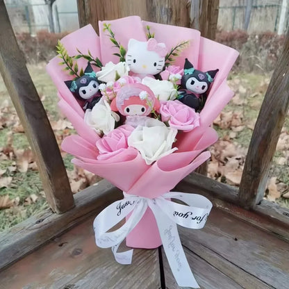 Charming Anime Hello Kitty Plush Bouquet – Perfect Gift for Valentine's Day, Weddings, and Christmas!