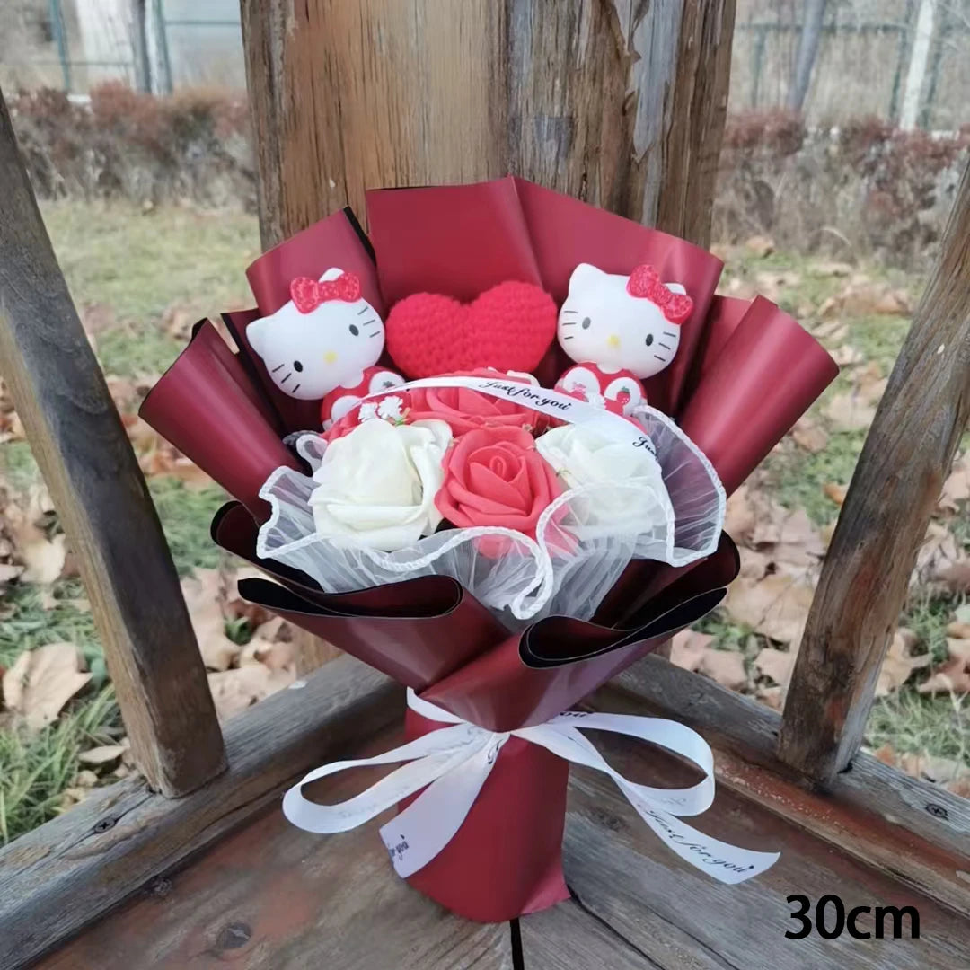 Charming Anime Hello Kitty Plush Bouquet – Perfect Gift for Valentine's Day, Weddings, and Christmas!