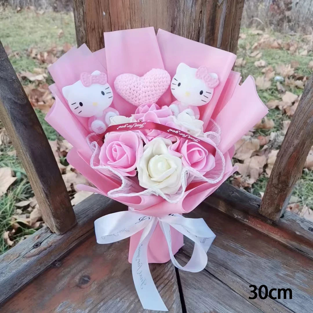 Charming Anime Hello Kitty Plush Bouquet – Perfect Gift for Valentine's Day, Weddings, and Christmas!