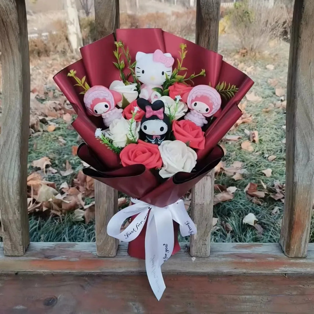 Charming Anime Hello Kitty Plush Bouquet – Perfect Gift for Valentine's Day, Weddings, and Christmas!