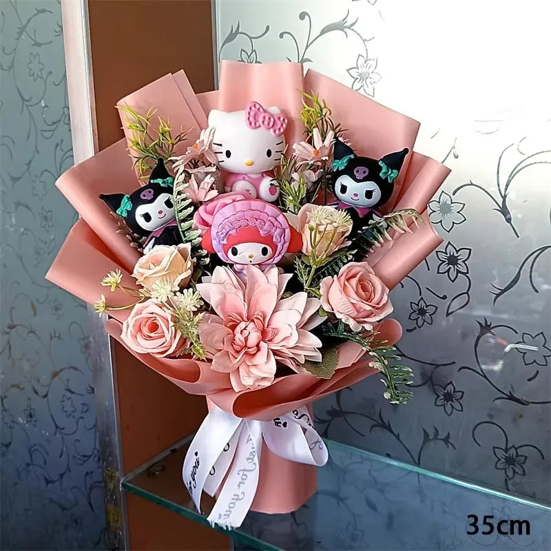 Charming Anime Hello Kitty Plush Bouquet – Perfect Gift for Valentine's Day, Weddings, and Christmas!