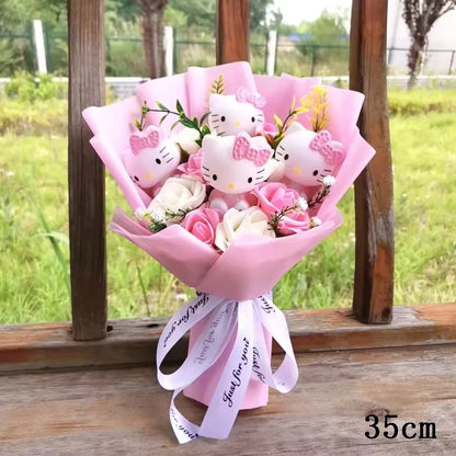 Charming Anime Hello Kitty Plush Bouquet – Perfect Gift for Valentine's Day, Weddings, and Christmas!