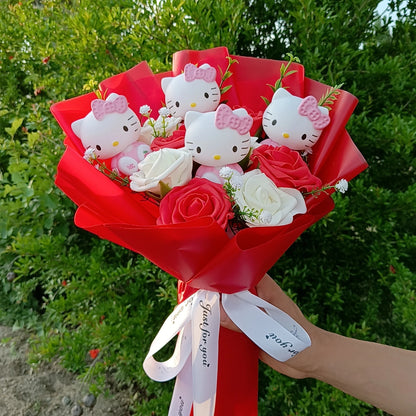 Charming Anime Hello Kitty Plush Bouquet – Perfect Gift for Valentine's Day, Weddings, and Christmas!