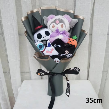 Adorable Hellokitty Halloween Cinnamoroll Kuromi Ghost Plush Bouquet - Perfect Gift for Kids on Valentine's Day and Christmas!