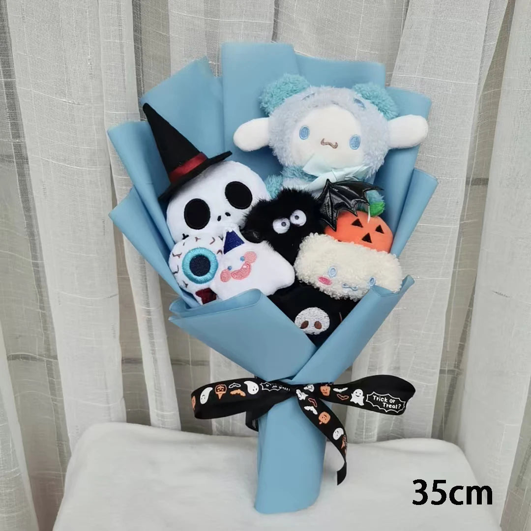 Adorable Hellokitty Halloween Cinnamoroll Kuromi Ghost Plush Bouquet - Perfect Gift for Kids on Valentine's Day and Christmas!