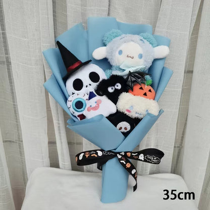 Adorable Hellokitty Halloween Cinnamoroll Kuromi Ghost Plush Bouquet - Perfect Gift for Kids on Valentine's Day and Christmas!