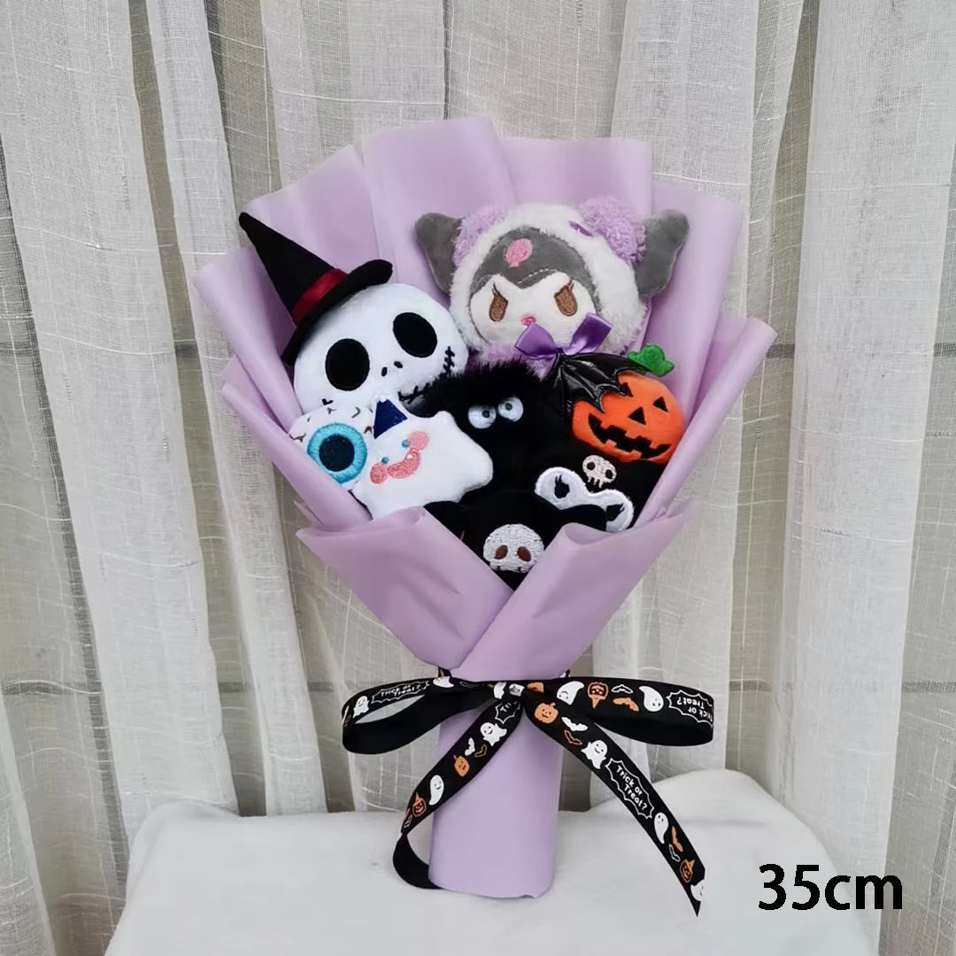 Adorable Hellokitty Halloween Cinnamoroll Kuromi Ghost Plush Bouquet - Perfect Gift for Kids on Valentine's Day and Christmas!