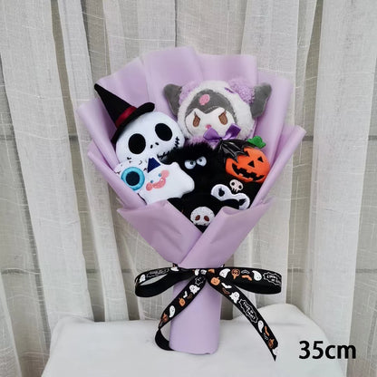 Adorable Hellokitty Halloween Cinnamoroll Kuromi Ghost Plush Bouquet - Perfect Gift for Kids on Valentine's Day and Christmas!